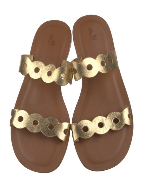 Larroude Leather Lasercut Accents Slides