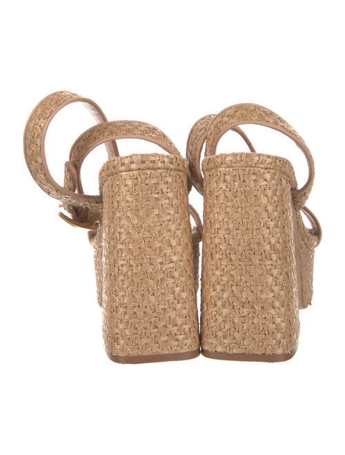 Larroude Raffia Animal Print Sandals