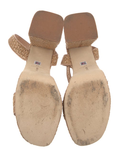 Larroude Raffia Animal Print Sandals