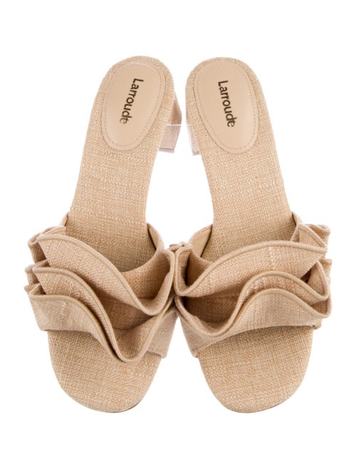 Larroude Ruffle Embellishment Slides