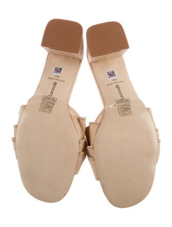 Larroude Ruffle Embellishment Slides