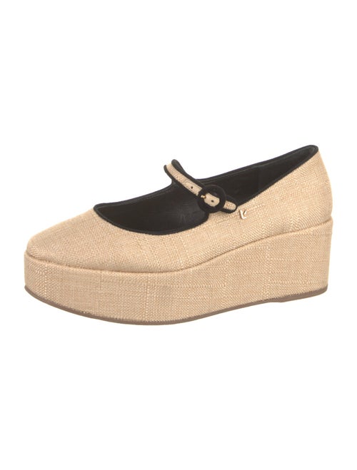 Larroude Raffia Leather Trim Embellishment Pumps