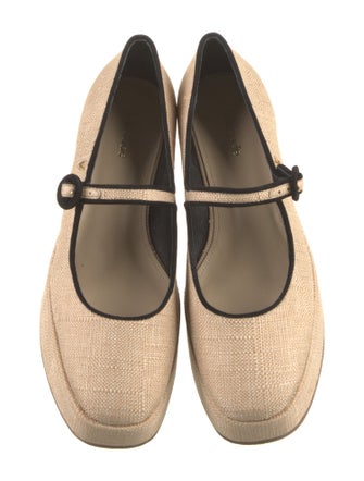 Larroude Raffia Leather Trim Embellishment Pumps