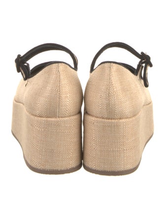 Larroude Raffia Leather Trim Embellishment Pumps