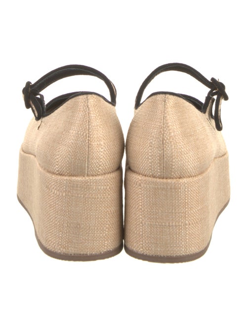 Larroude Raffia Leather Trim Embellishment Pumps