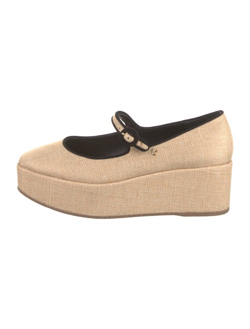 Larroude Raffia Leather Trim Embellishment Pumps