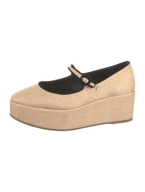 Larroude Raffia Leather Trim Embellishment Pumps