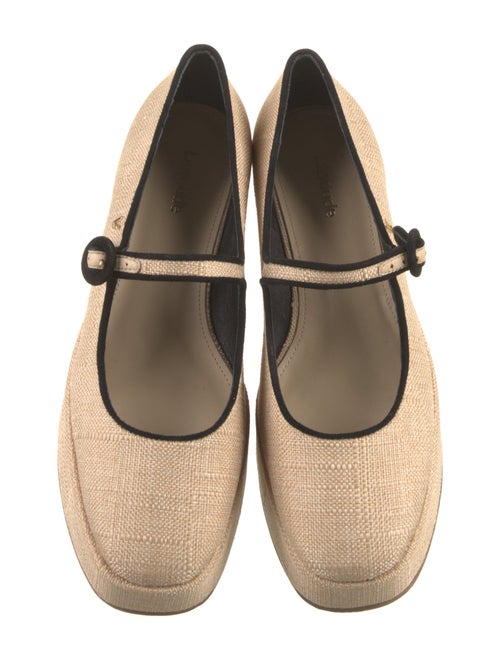 Larroude Raffia Leather Trim Embellishment Pumps