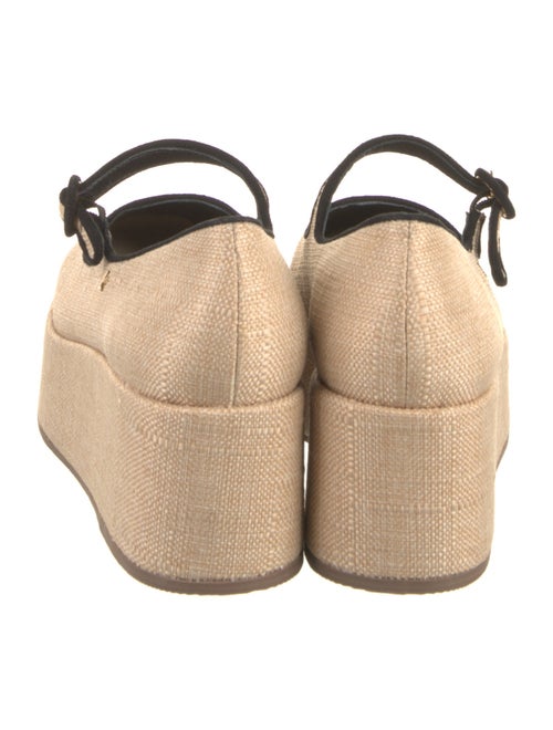 Larroude Raffia Leather Trim Embellishment Pumps