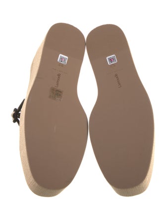 Larroude Raffia Leather Trim Embellishment Pumps