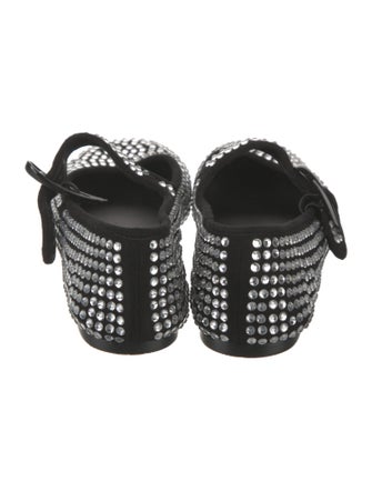 Larroude Suede Studded Accents Mary Jane Flats