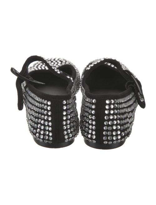 Larroude Suede Studded Accents Mary Jane Flats