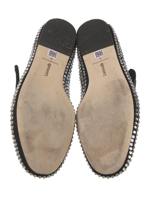 Larroude Suede Studded Accents Mary Jane Flats