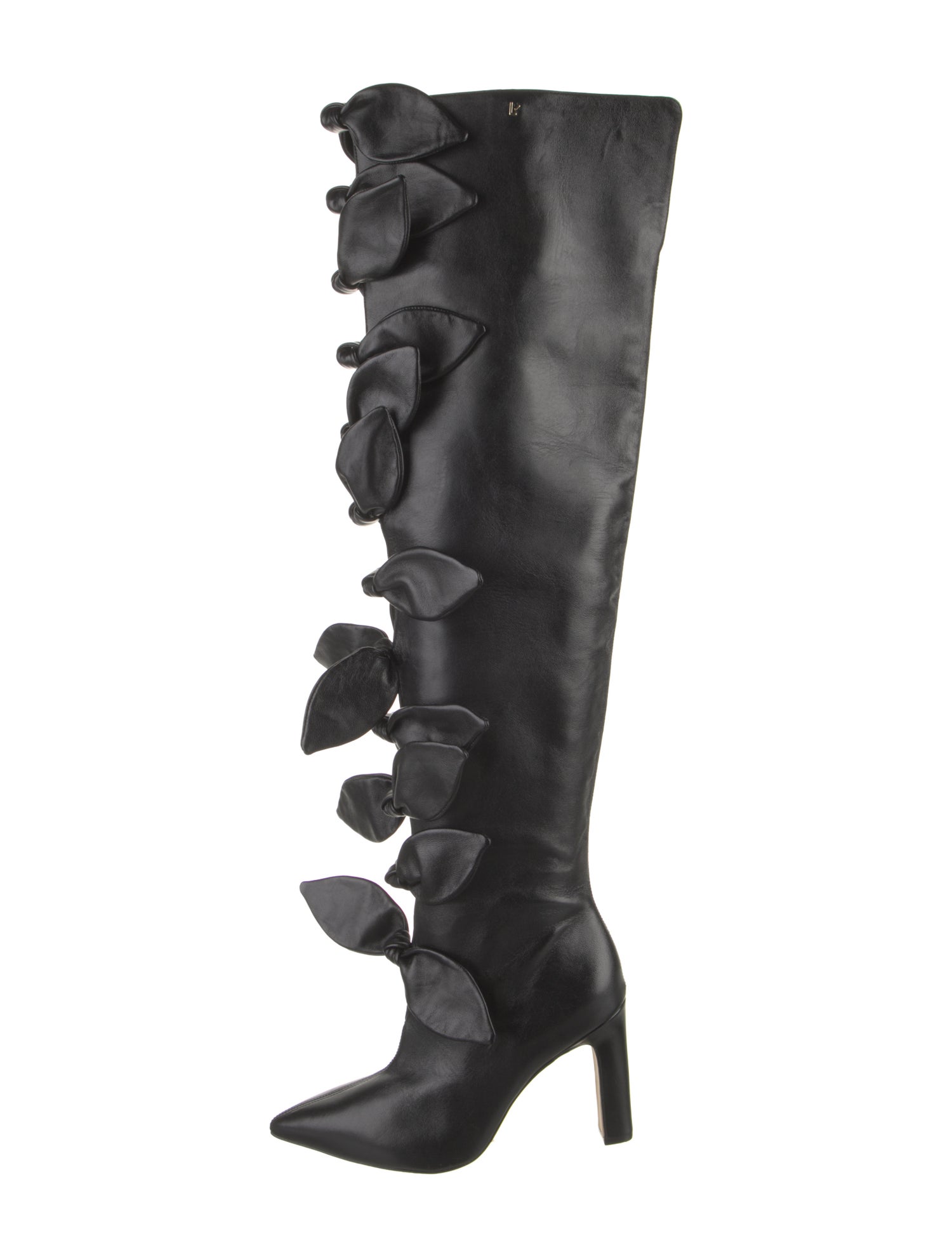 Larroude x Jonathan Cohen Leather Bow Accents Lace-Up Boots