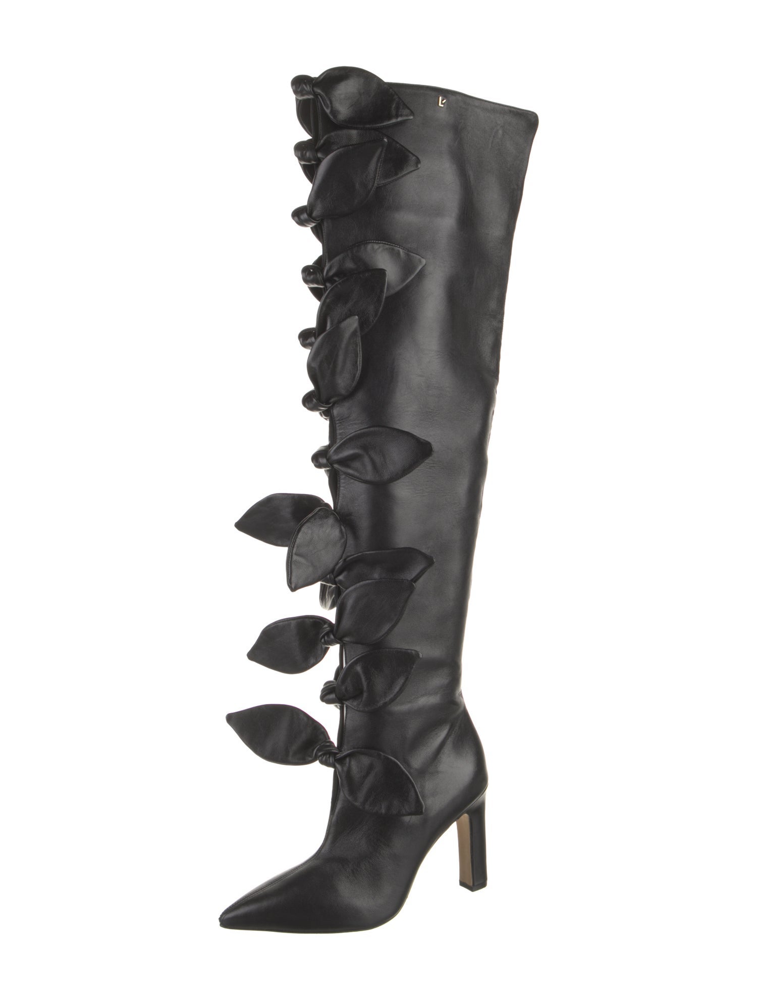 Larroude x Jonathan Cohen Leather Bow Accents Lace-Up Boots