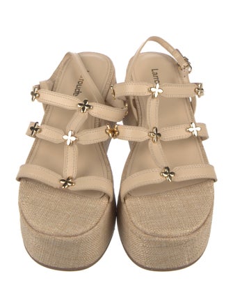 Larroude Leather Studded Accents Espadrilles