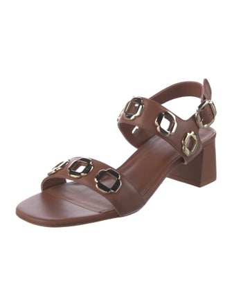 Larroude Leather Slingback Sandals