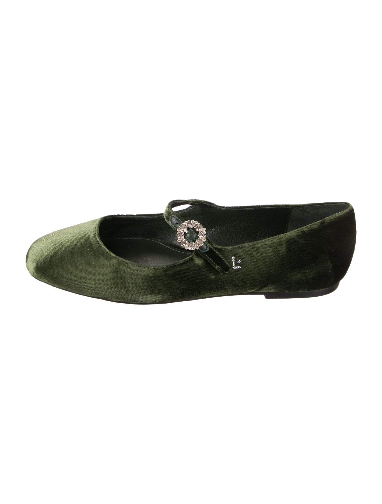 Larroude Velvet Mary Jane Flats