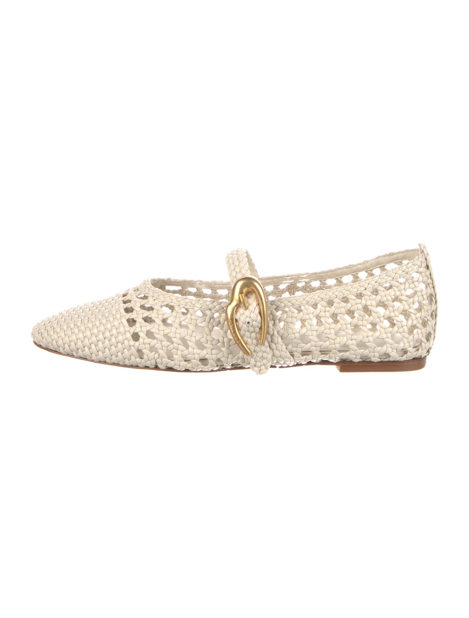 Larroude Raffia Mary Jane Flats