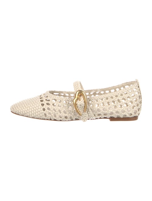 Larroude Raffia Mary Jane Flats