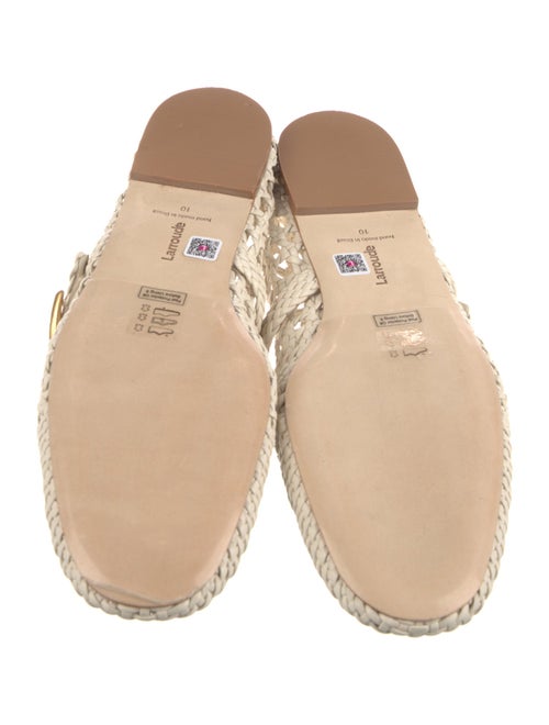 Larroude Raffia Mary Jane Flats