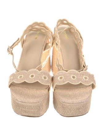 Larroude Raffia Lasercut Accents Espadrilles