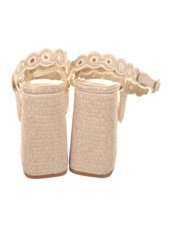 Larroude Raffia Lasercut Accents Espadrilles