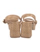 Larroude Raffia Leather Trim Embellishment Sandals