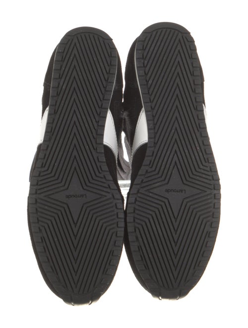 Larroude Suede Leather Trim Embellishment Lace-Up Boots