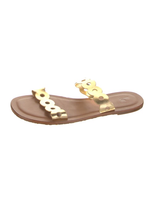 Larroude Leather Lasercut Accents Slides