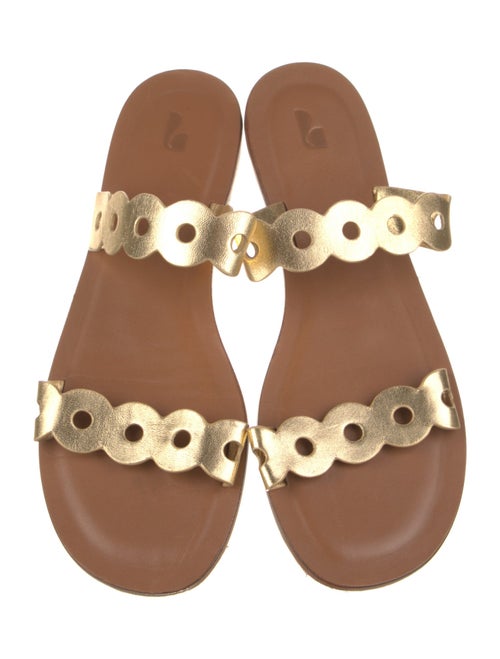 Larroude Leather Lasercut Accents Slides