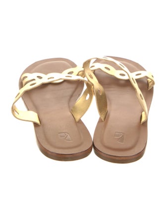 Larroude Leather Lasercut Accents Slides
