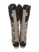 Larroude Ponyhair Animal Print Lace-Up Boots