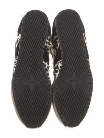 Larroude Ponyhair Animal Print Lace-Up Boots
