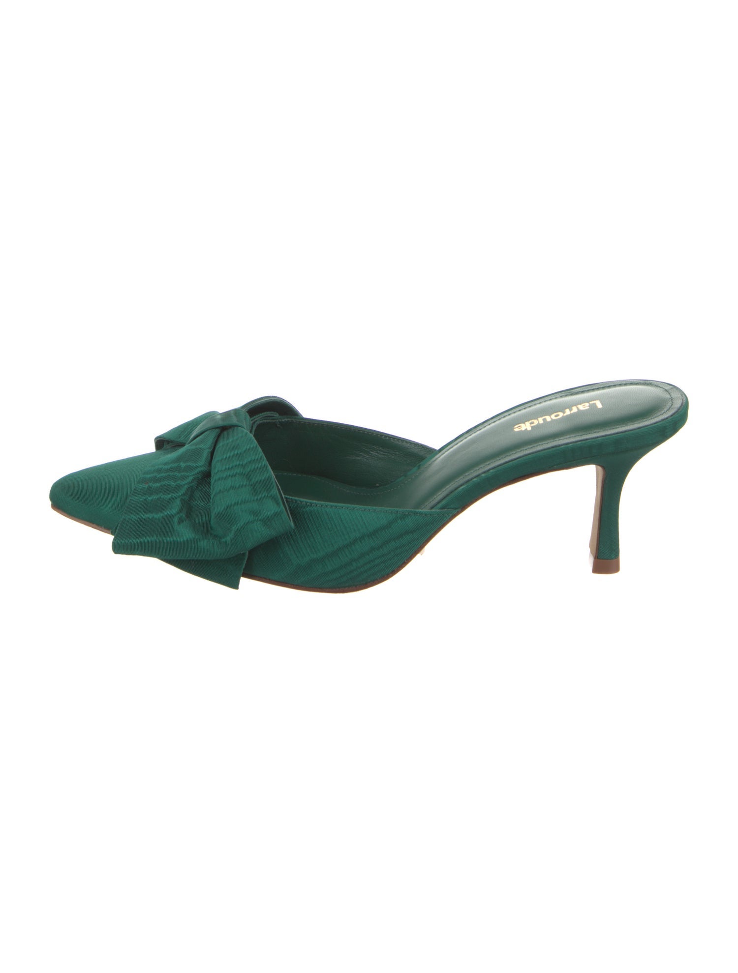 Larroude Satin Bow Accents Mules