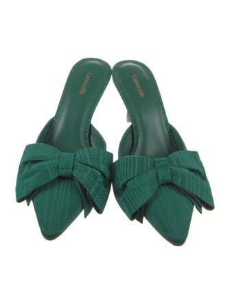 Larroude Satin Bow Accents Mules