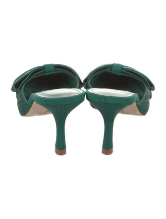 Larroude Satin Bow Accents Mules