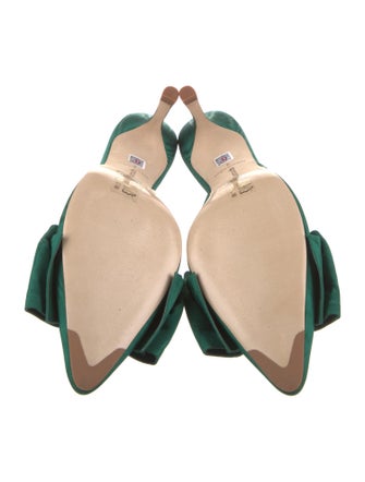 Larroude Satin Bow Accents Mules