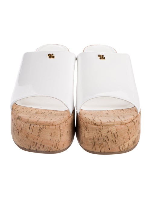 Larroude Patent Leather Colorblock Pattern Slides