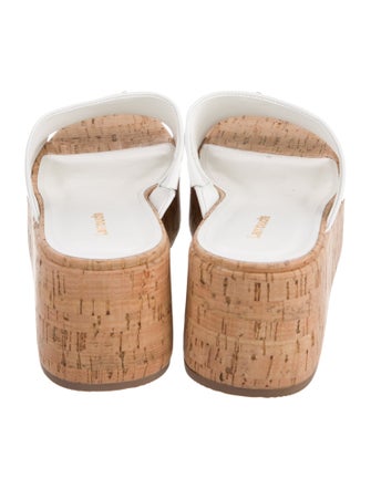 Larroude Patent Leather Colorblock Pattern Slides