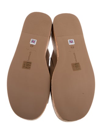 Larroude Patent Leather Colorblock Pattern Slides