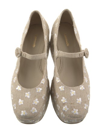 Larroude Jute Printed Pumps