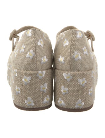 Larroude Jute Printed Pumps