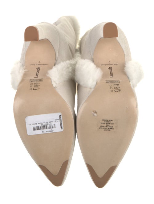 Larroude Suede Faux Fur Trim Boots