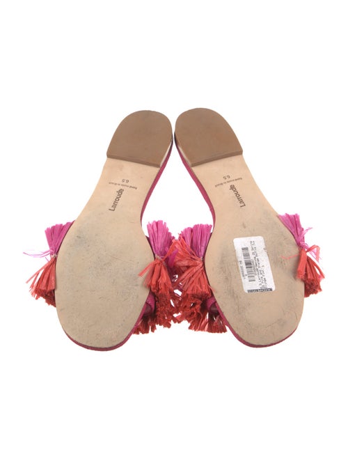 Larroude Jute Leather Trim Embellishment Slides