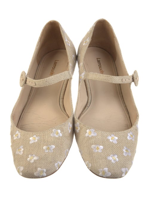 Larroude Canvas Floral Print Mary Jane Flats