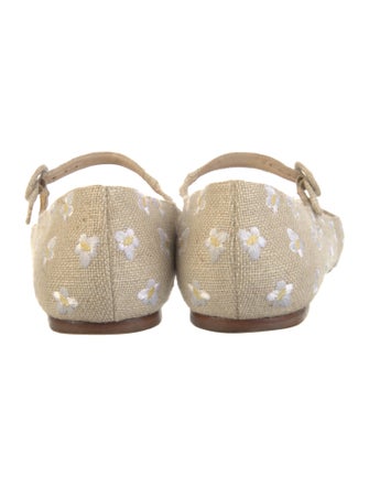 Larroude Canvas Floral Print Mary Jane Flats