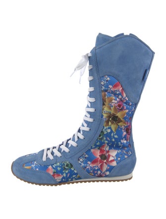 Larroude x Jonathan Cohen Floral Print Sock Sneakers