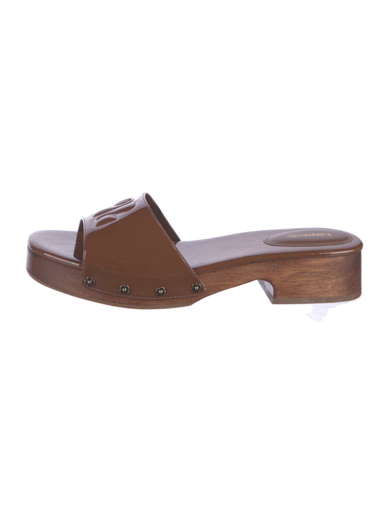 Larroude Patent Leather Slides
