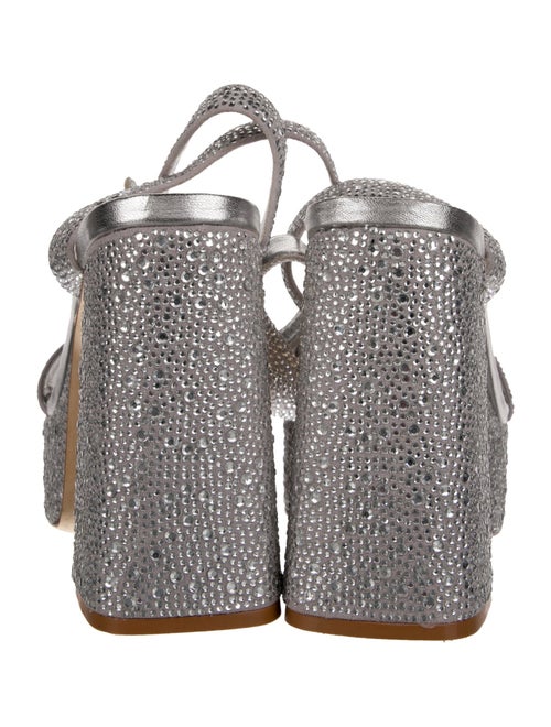 Larroude Suede Crystal Embellishments Sandals